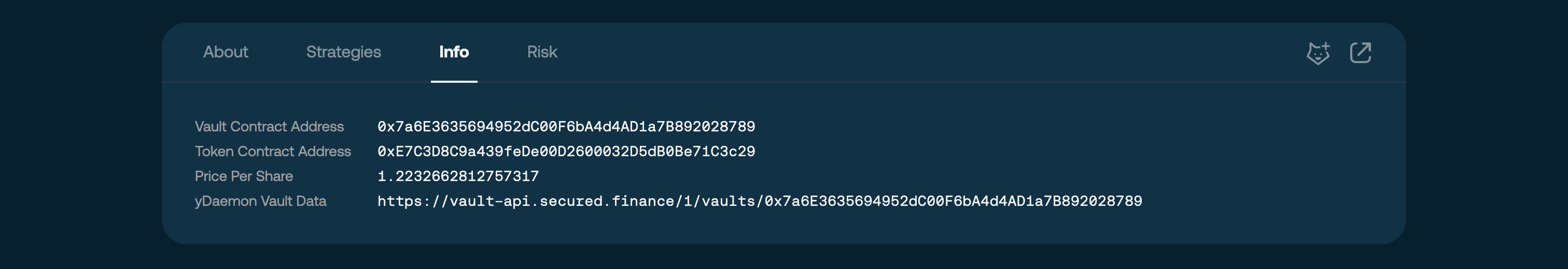 Info tab