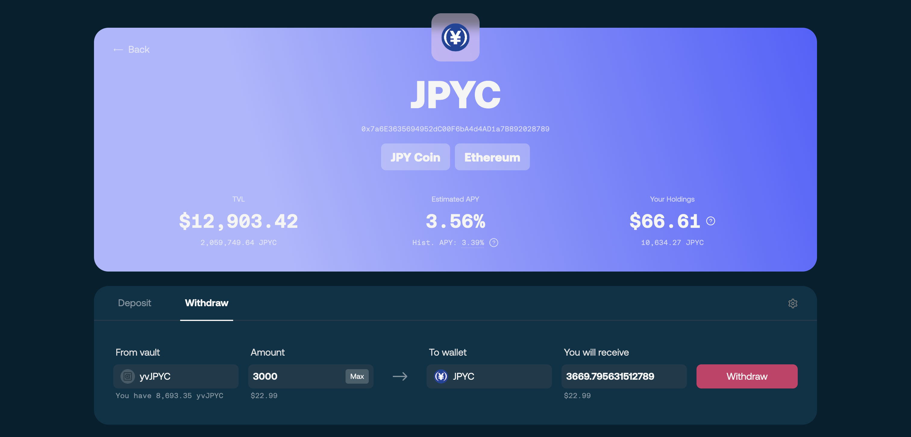 Withdraw ready to confirm